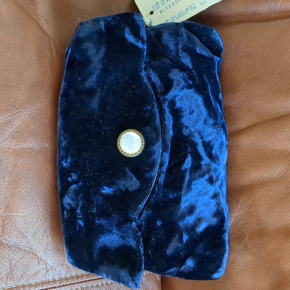 VINTAGE WOMEN'S BLUE VELVET CLUTCH